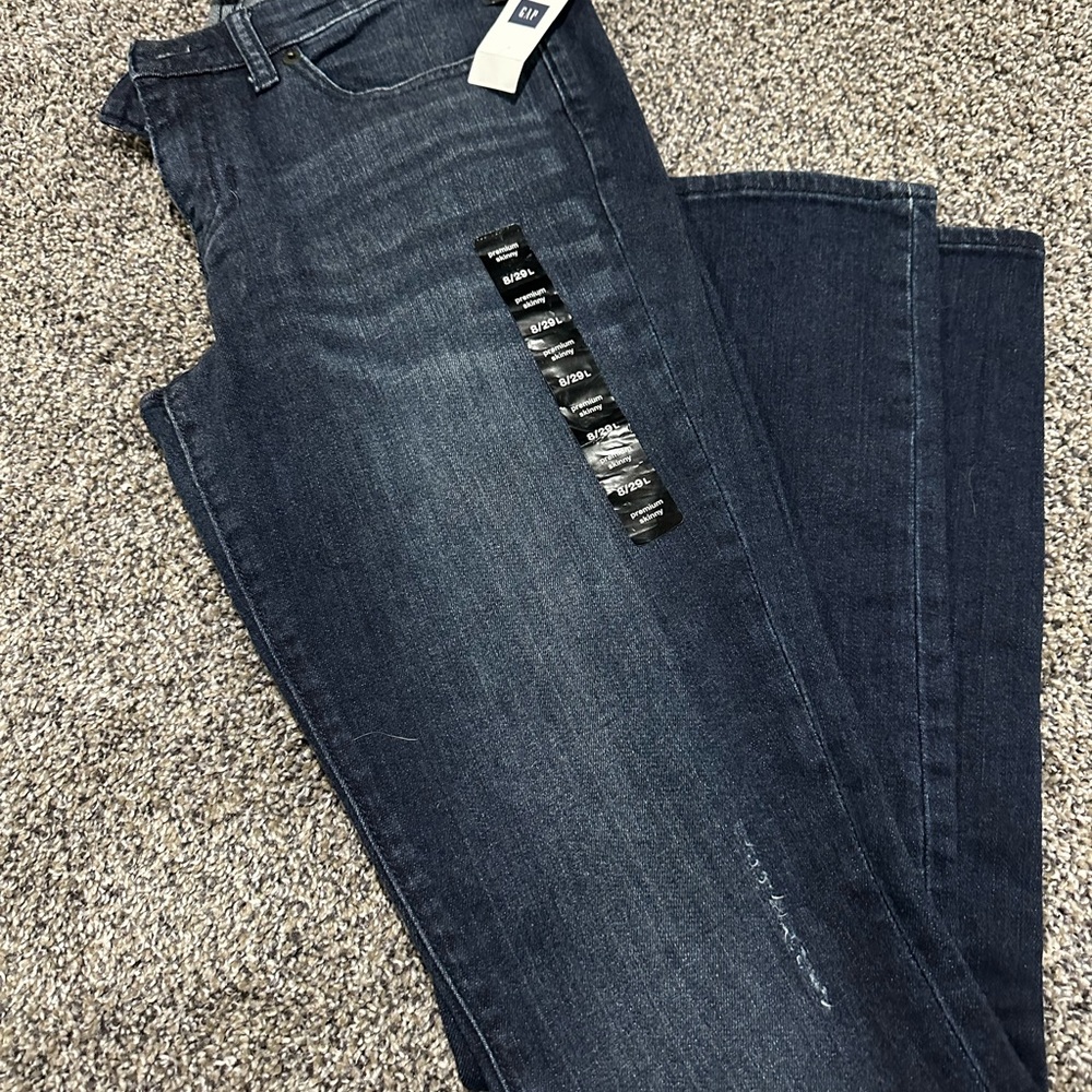 Gap Premium skinny dark denim jeans 8/29L NWT
